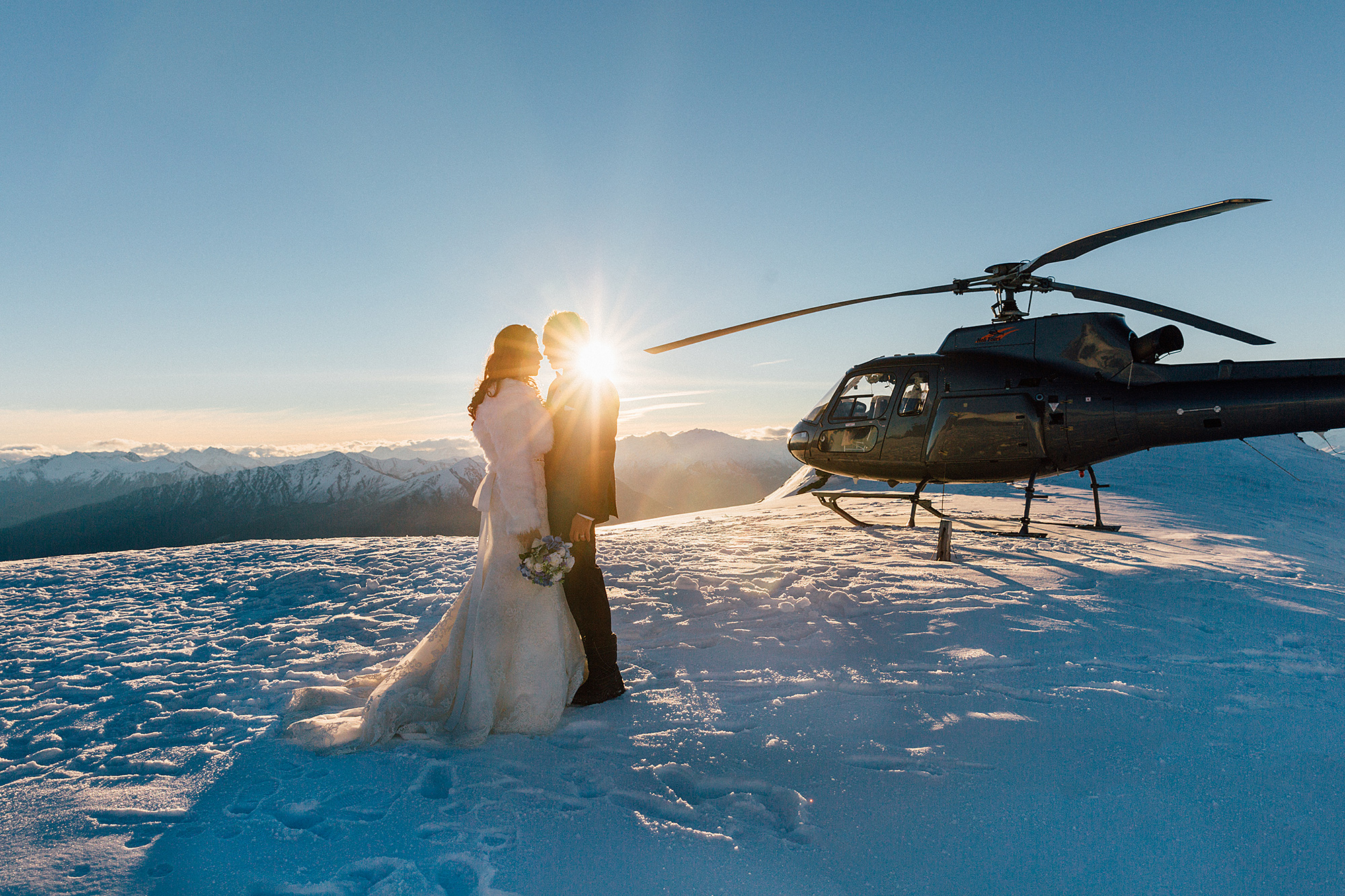 Queenstown Winter Wedding Photography Helicopter